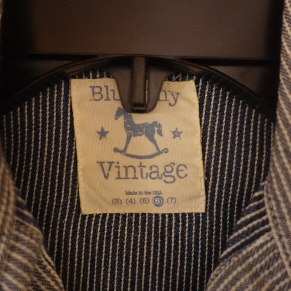 NWT Blu Pony Vintage Striped Jumpsuit Coveralls Size 6 - Picture 4 of 5
